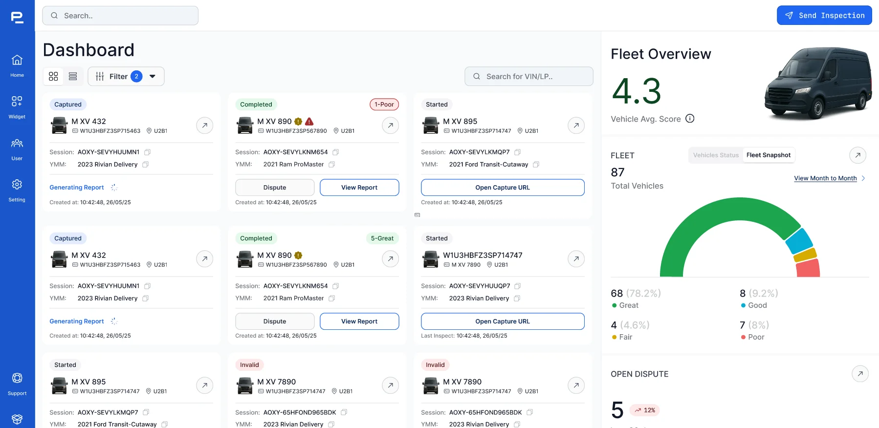 Proactively monitor your inventory and loaner vehicle condition.