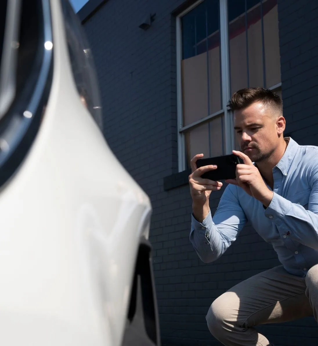 Vehicle inspection workflow visual.