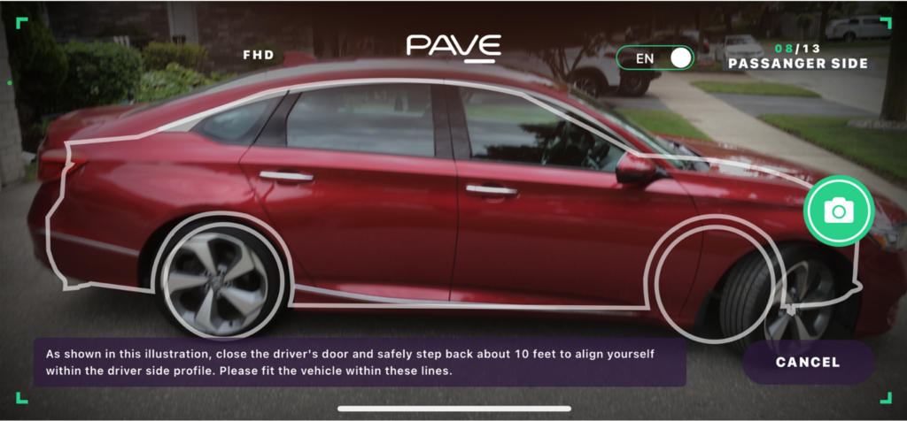 Use the cage to help guide you, but is okay if it isn't exactly perfect: make sure that the entire vehicle is in the camera frame.